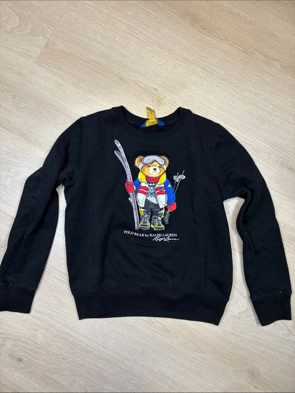 Polo Ralph Lauren Black Ski Bear Crewneck Sweatshirt L 12/14